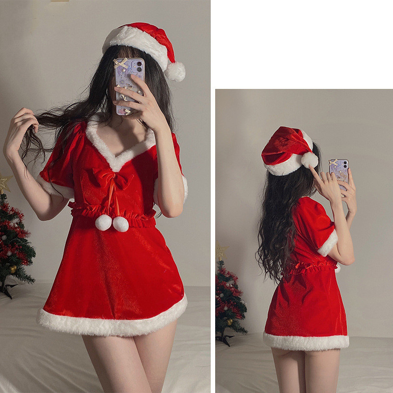 Title 3, Underwear Christmas Cute Velvet Nightdress