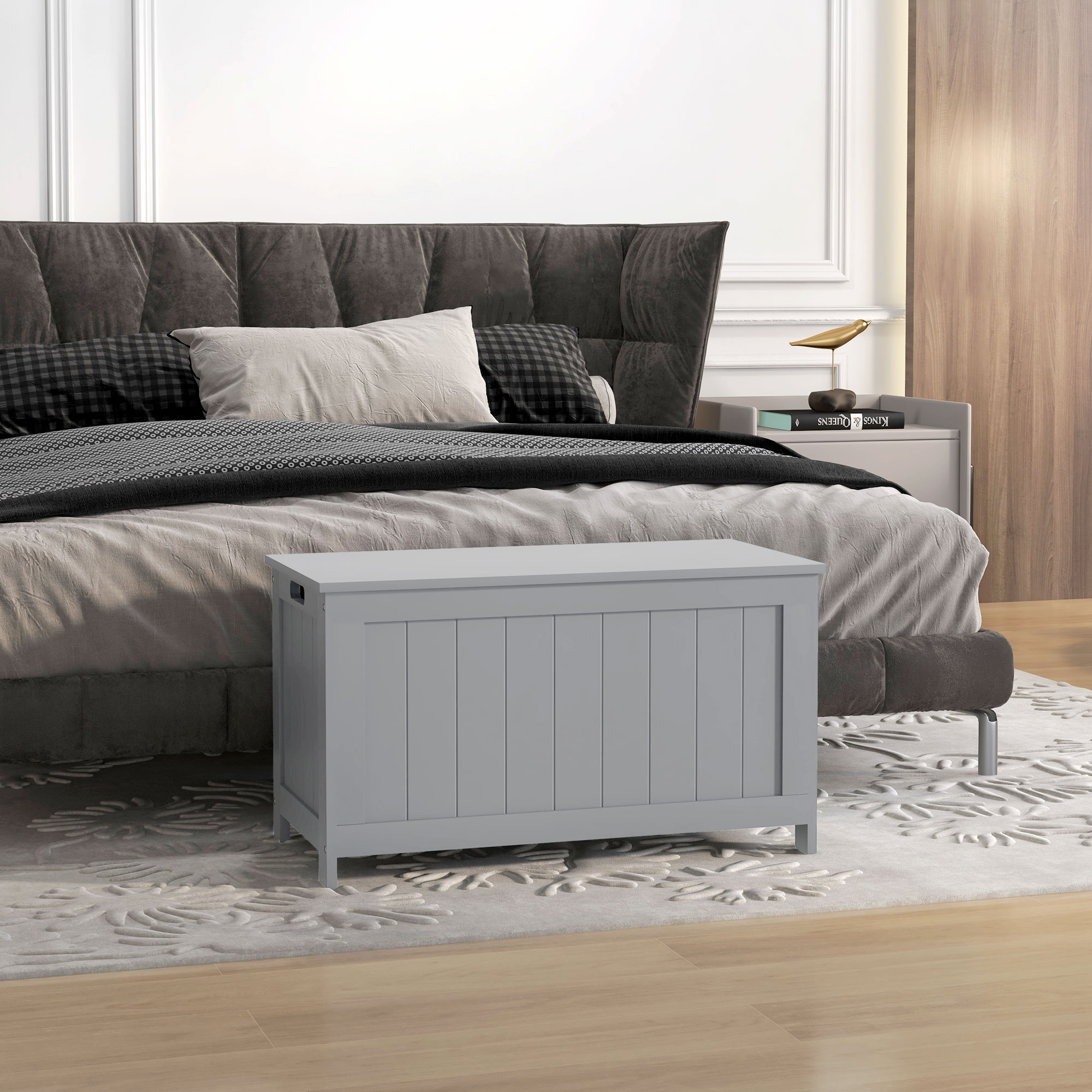 Storage Box, Modern Style, With 2 Safety Hinges And Hollow Handles, Wooden Toy — image 12