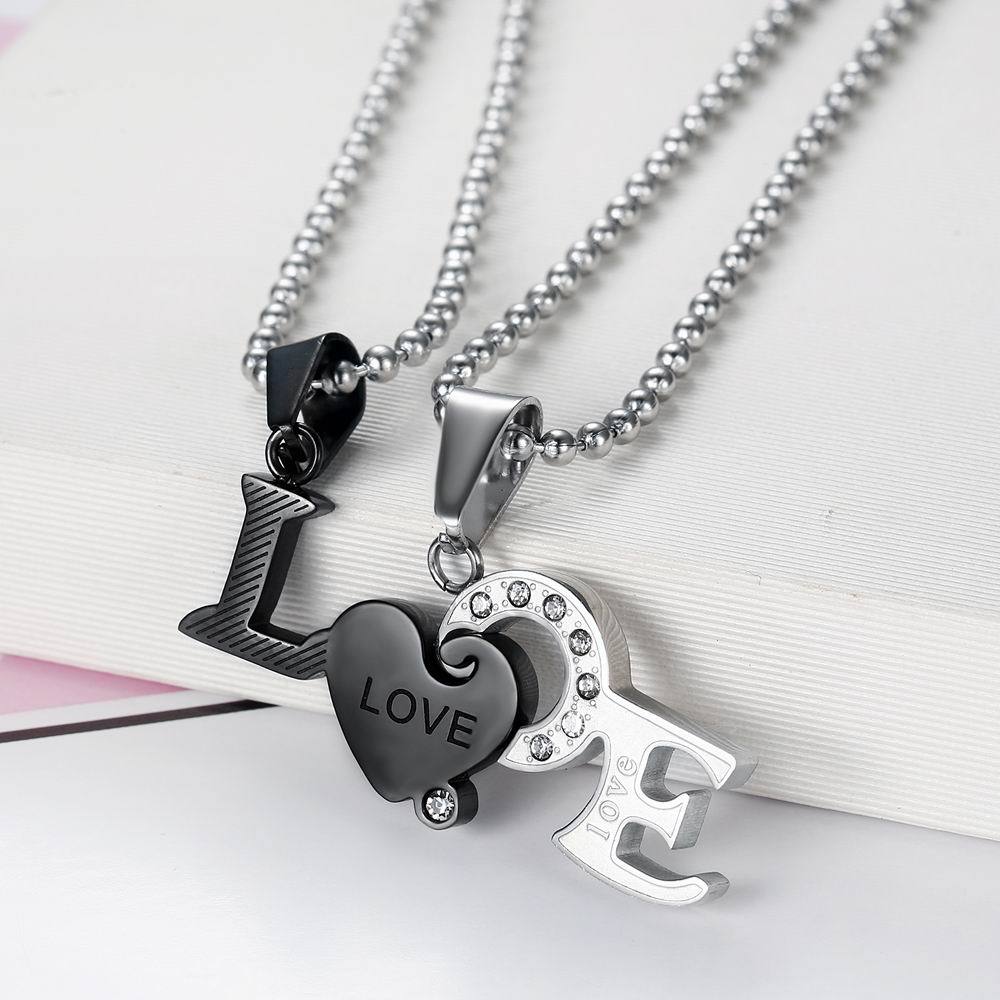 Creative LOVE Letter Diamond Pendant Necklace