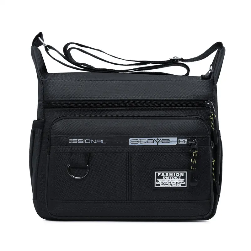 Five-layer Multi-layer Men's Crossbody Bag, Large-capacity Multi-pocket