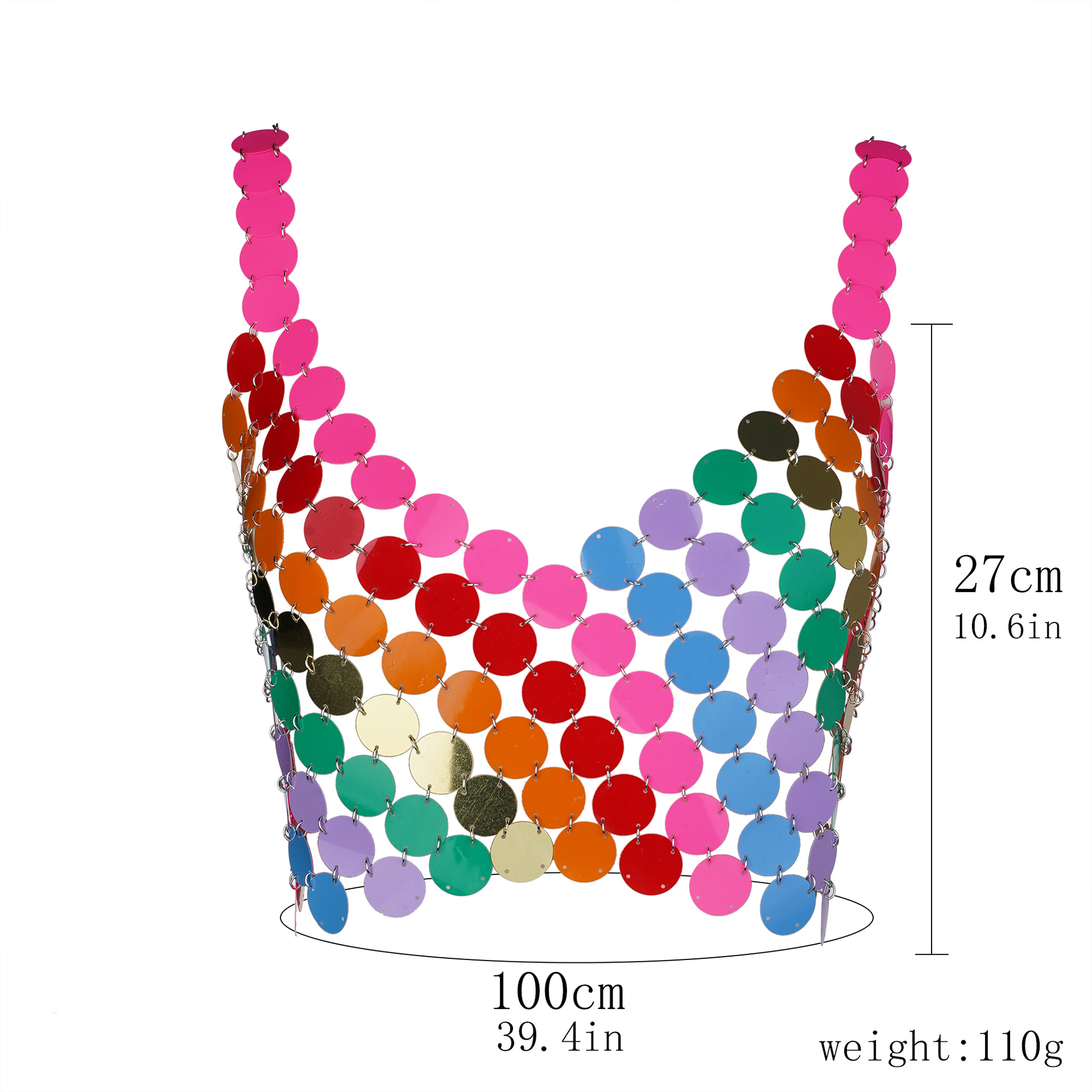 حمالة نسائية دائرية مزينة بالترتر وبتصميم مجوف