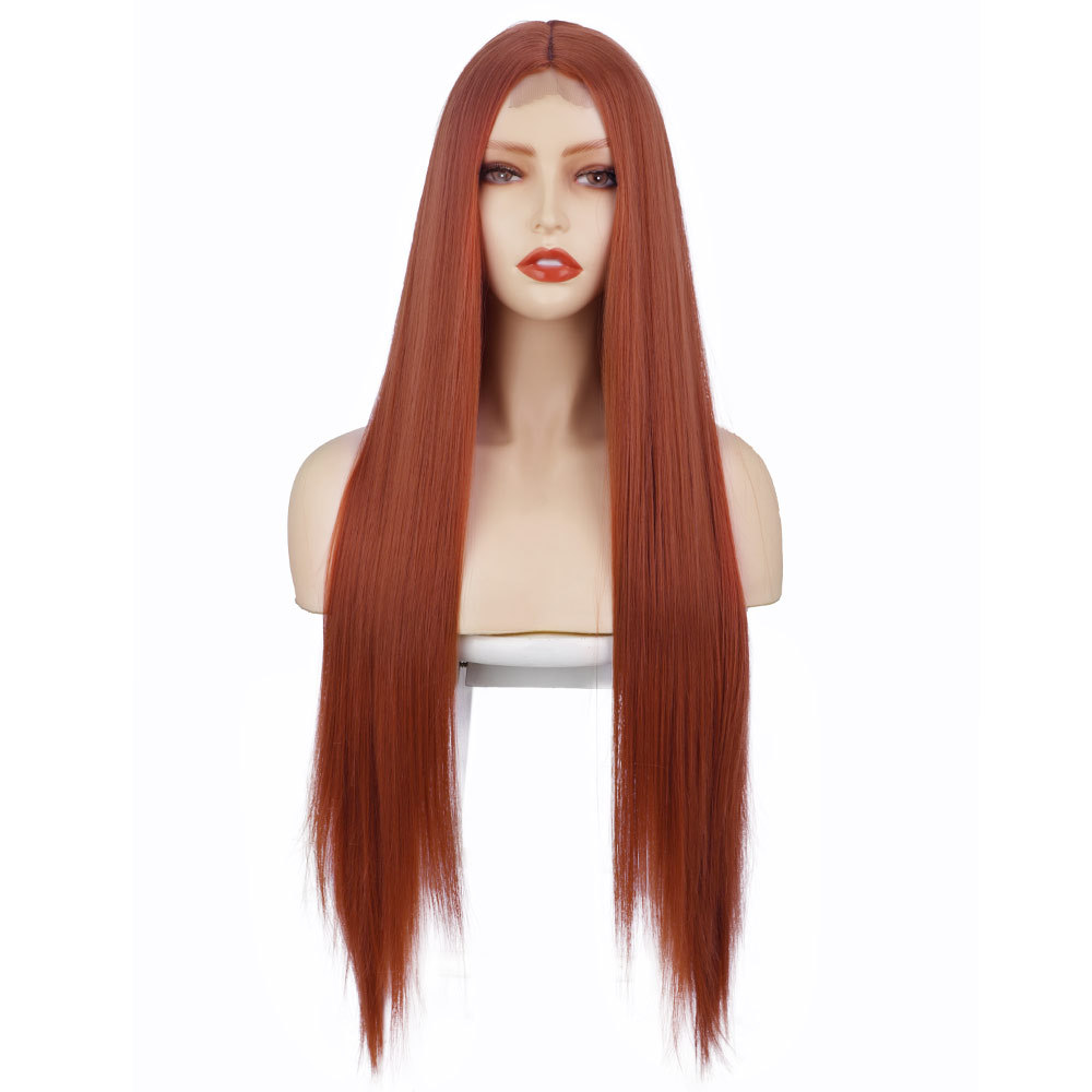 Front Lace Long Straight Hair Chemical Fiber Wig 350Color - Shop at LoveMi