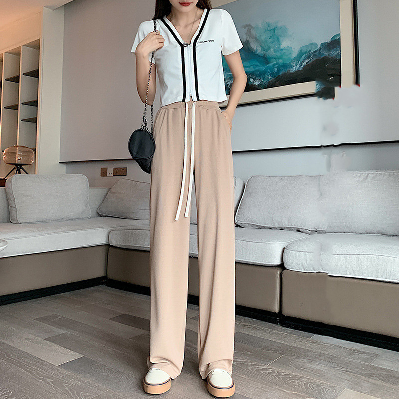 Loose Straight Spring Grey Mop Casual