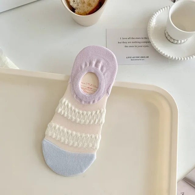Women's Fashionable Wave Kanekalon Breathable Non slip Low Cut Sock White - Shop at LoveMi