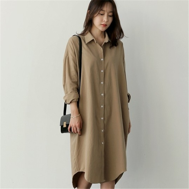 Title 2, Large Size Loose Shirt Mid-length Korean Style ...