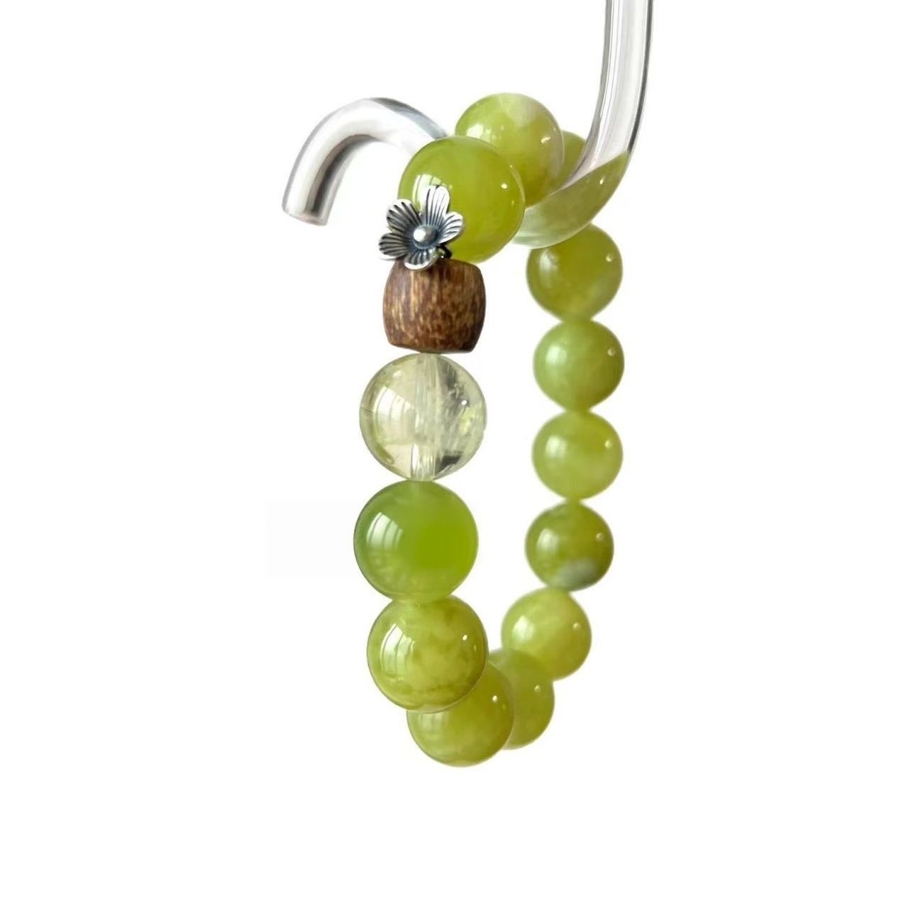Natural Xiuyan Jade Citrine Bracelet Agarwood Bead Round Chain Energy Jewelry pentru femei