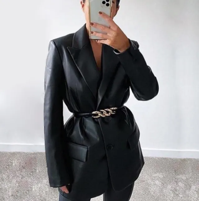 Winter Suit Collar Fashion Casual Leather Jacket Black - Shop at LoveMi
