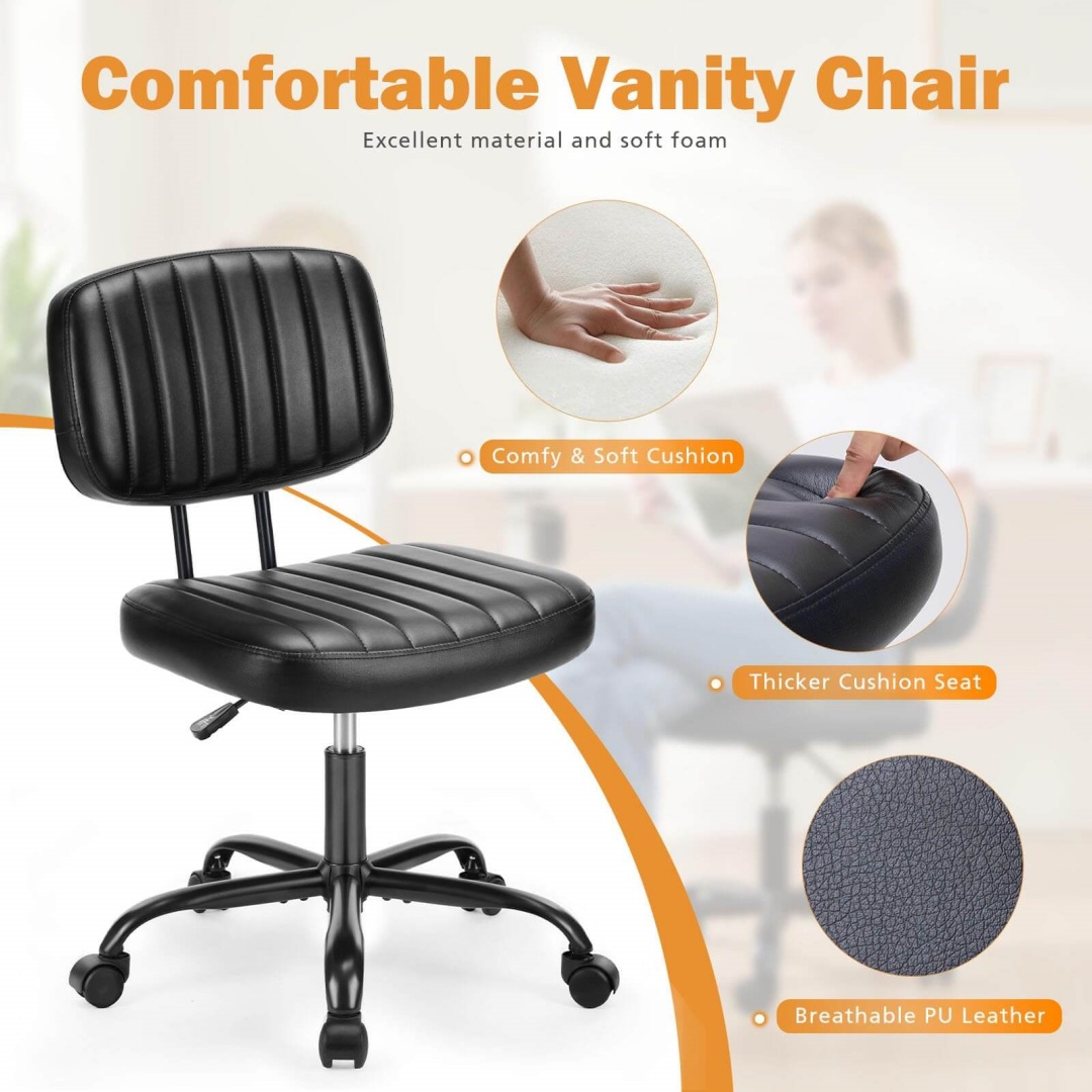 Adjustable Height 360degrees Rolling Swivel Computer Task Chair Without Arm image 25