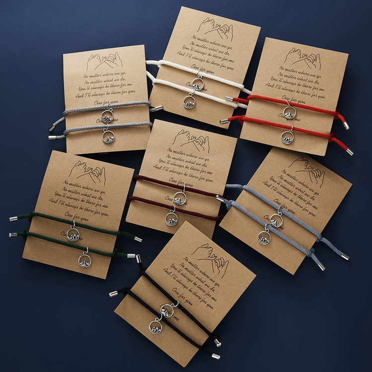 Magnet Attracting Lovers Love Bracelet Weaving Adjustable Paper Card