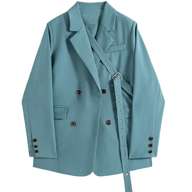 Design Niche Laced Blue Blazer Women Blue - Shop at LoveMi