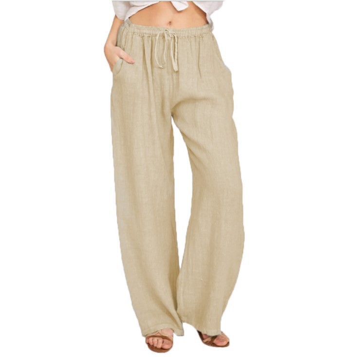 Title 2, Pantalon de yoga ample en coton et lin pour fem...