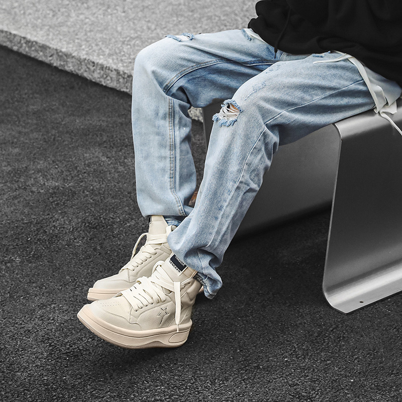 Heightened Lace-up Versatile Casual Shoes