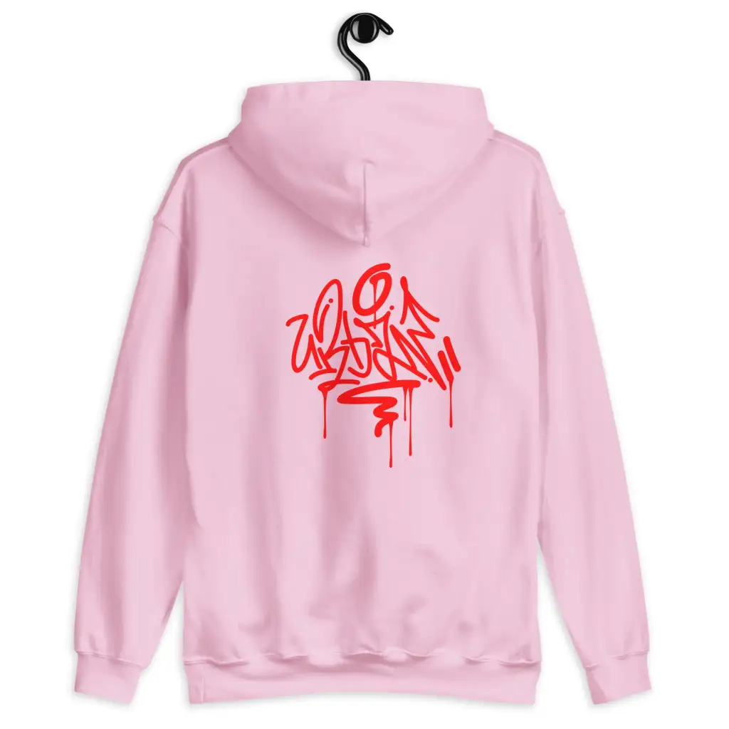 Korean Loose Hoodie Printed Long Sleeve Slouchy Style - Pink