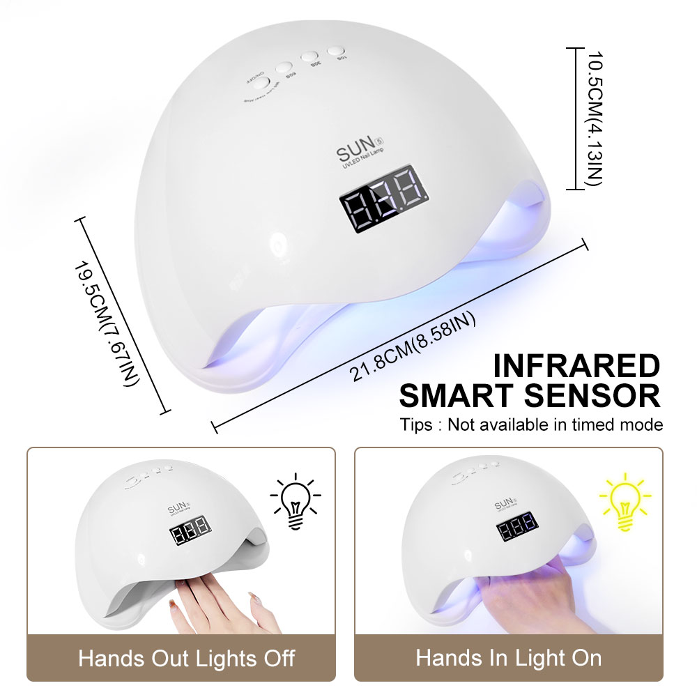 LED Nail Lamp, Nail Dryer Gel Nail Polish Curing LED UV Light With 4 Timers Automatic Sensor LCD Display Professional Nail Art Tools Accessories For Fingernail Toenail Salon 5