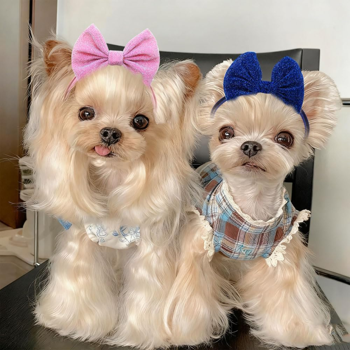4Pcs Dog Hair Bow Headband For Small Medium Dogs, Adjustable Pet Dog Hair Bow Headband For Pets Puppy Cats Grooming Accessories — foto 7