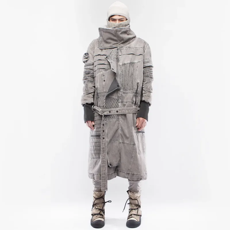 Not Called Old Lamb Wool Long Coat Jacket Men