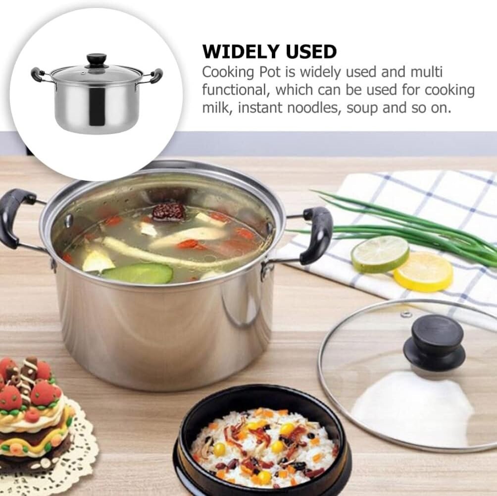5PCS Induction Non Stick Stainless Steel Healthy Cookware Cooking Pot Stockpot — image 9