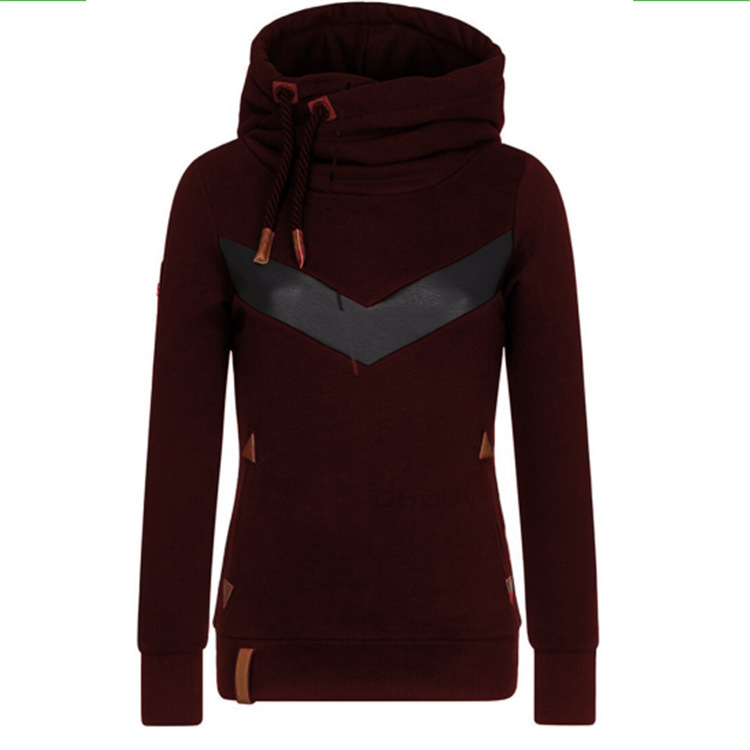 Women's New Long-sleeved Hooded Stitching Sweater