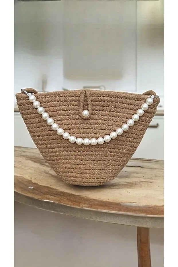 Women Dark Brown Pearl Design Classic Shoulder Bag Elegant Daily Handbag - Shop at LoveMi