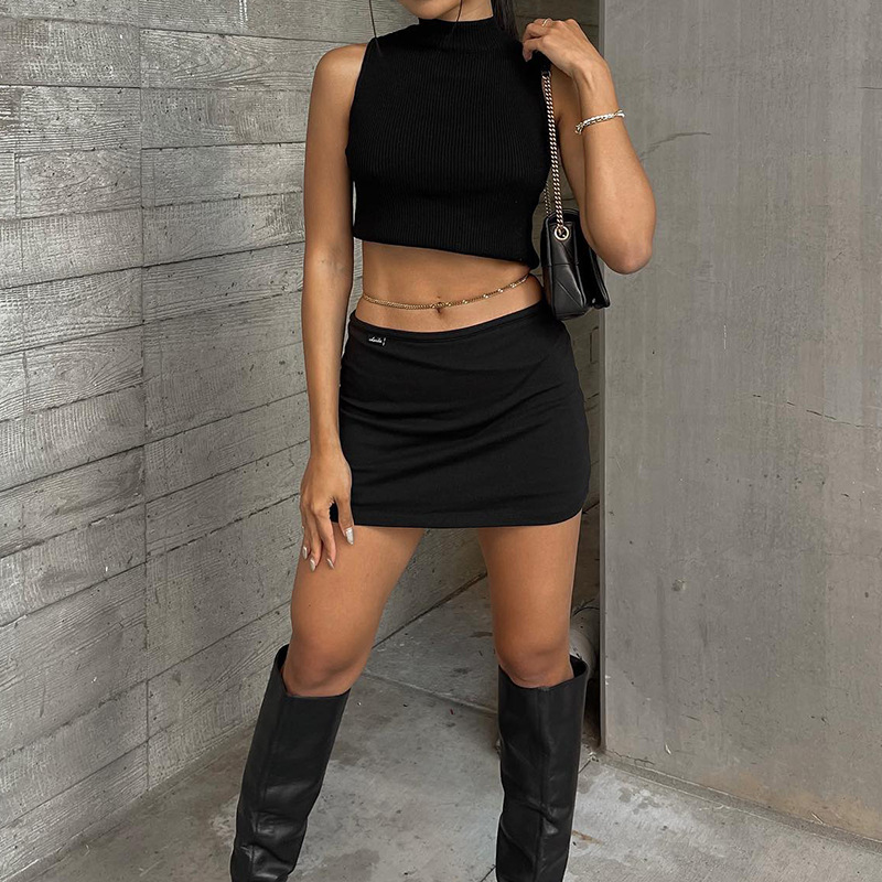 Sleeveless Lace-up Open Navel Open Back European And American Women's Top