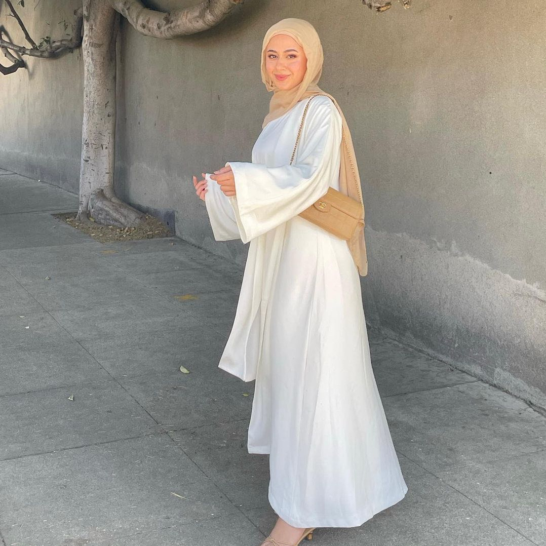 Women's Solid Color Two piece Muslim Suit White - Shop at LoveMi