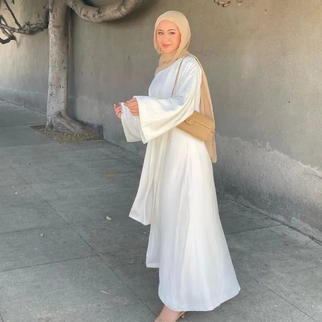 Women's Solid Color Two piece Muslim Suit White - Shop at LoveMi