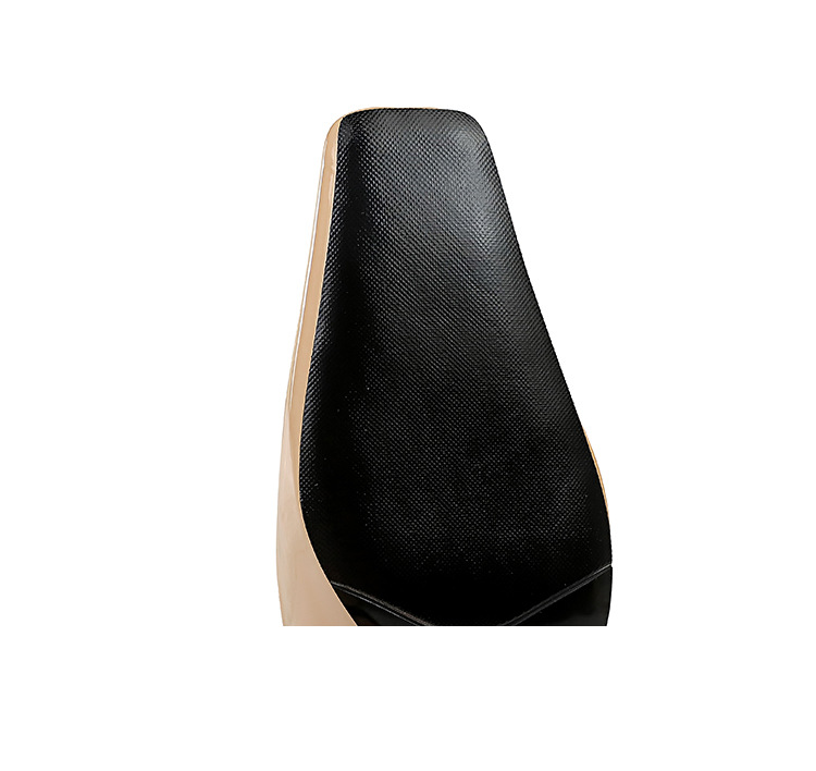 Simple High-heeled Square-toe Shallow-mouth Glossy Patent Leather Slippers