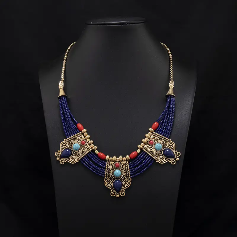 Handmade Beaded Necklace Women's Multilayer Colorful Clothing Accessories