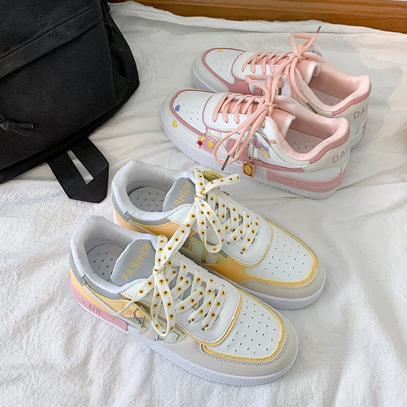 Summer Women's Fashion New Cute Thick Bottom Polka Dot White Shoes