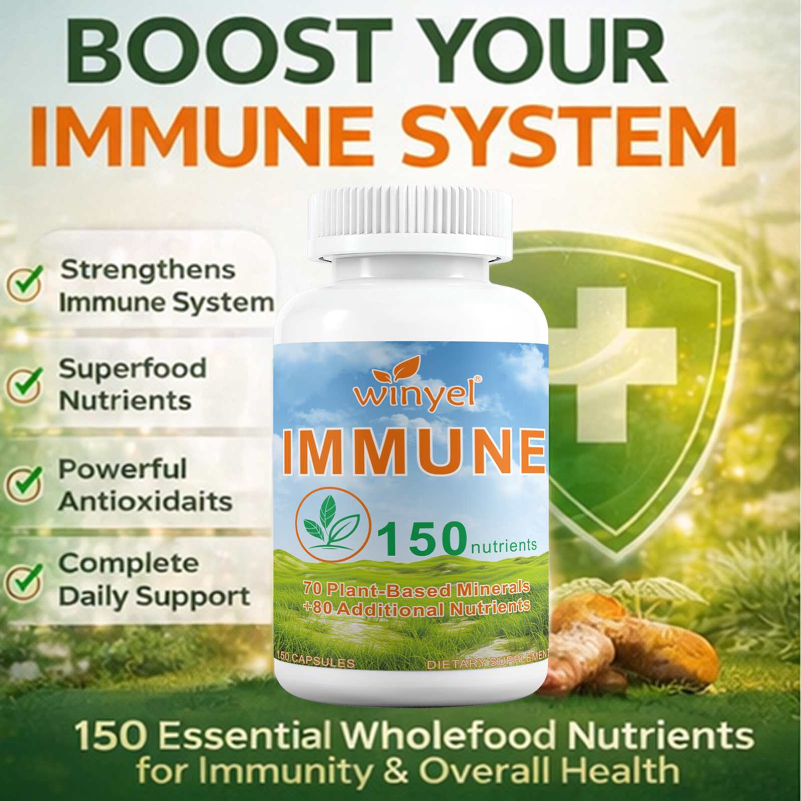 WINYEL IMMUNE 150 - The Ultimate Multivitamin & Immne Supplement, IMMU 150 Capsules - 150 Capsules 3