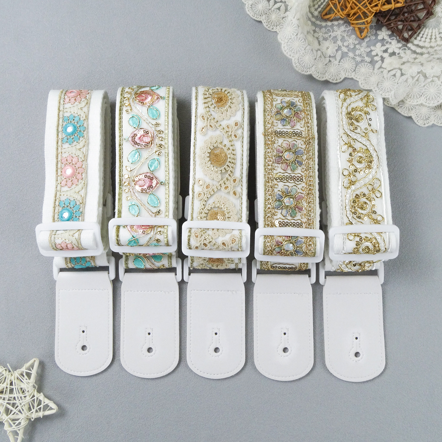 Title 2, Classical Universal Pearl Shell Bass Guitar Strap