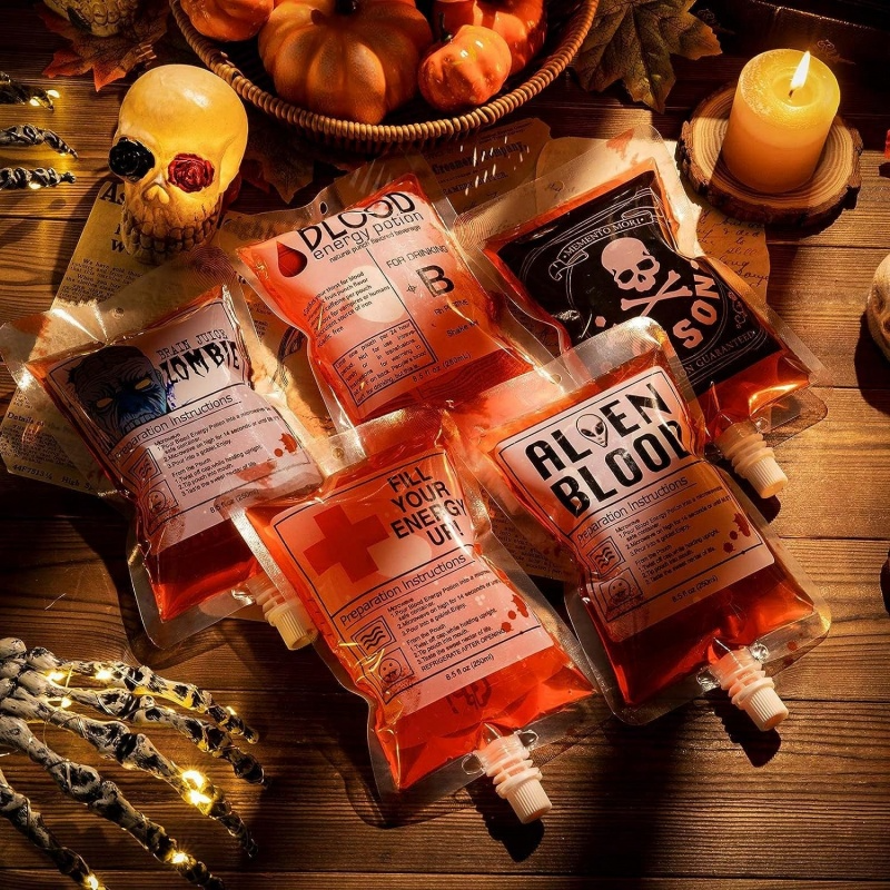 21 Pack Halloween Blood Drink Bags For Themed Parties_voghion.com