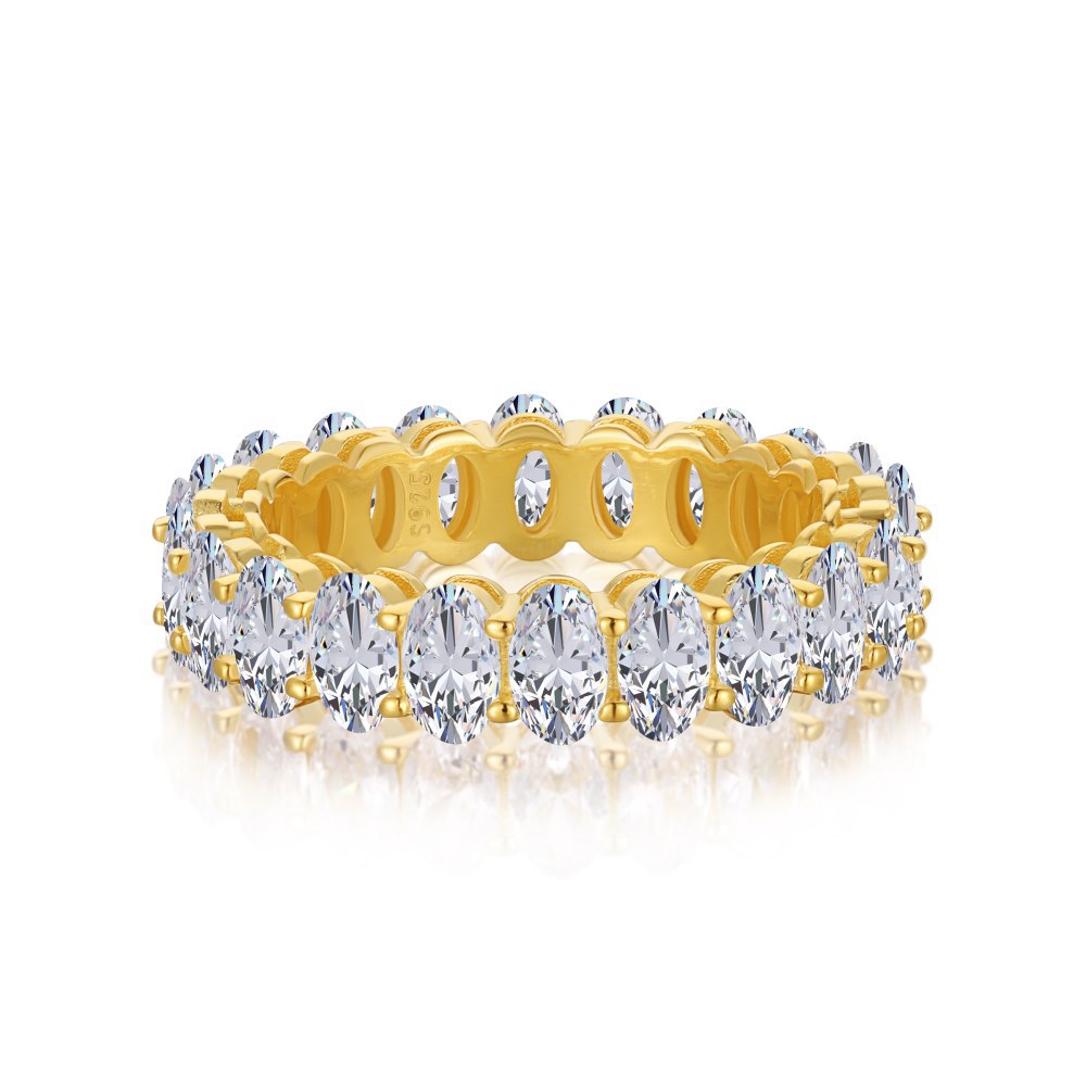 Light Luxury Oval Zircon Ring With Niche Design