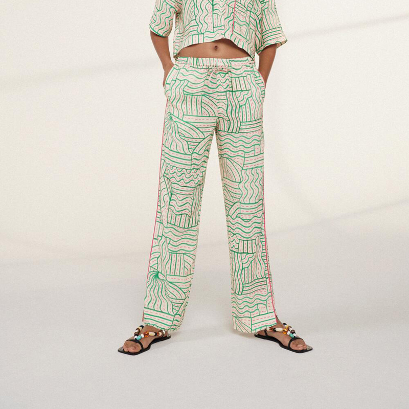 Title 4, Dames zomer pyjama met flared broek, ideaal voo...