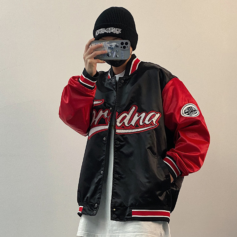 Casual Jacket Zipper Stand Collar Baseball Uniform Top