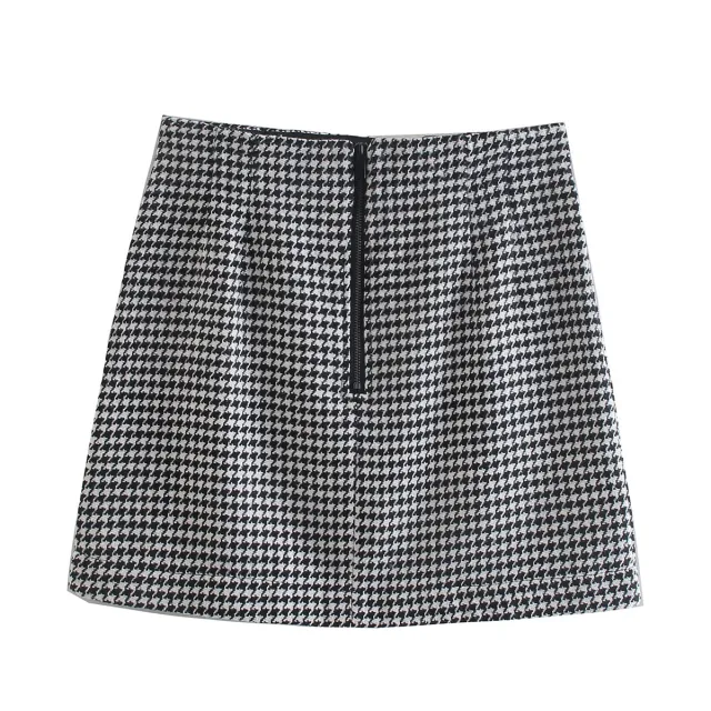 Europe And The United States Za Spring Chidori Gera Wool Blouse Jacket Skirt L - Shop at LoveMi