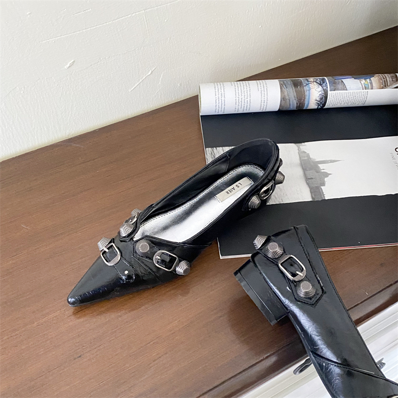 Pointed Rhinestone Chain Single Shoes Spring And Summer