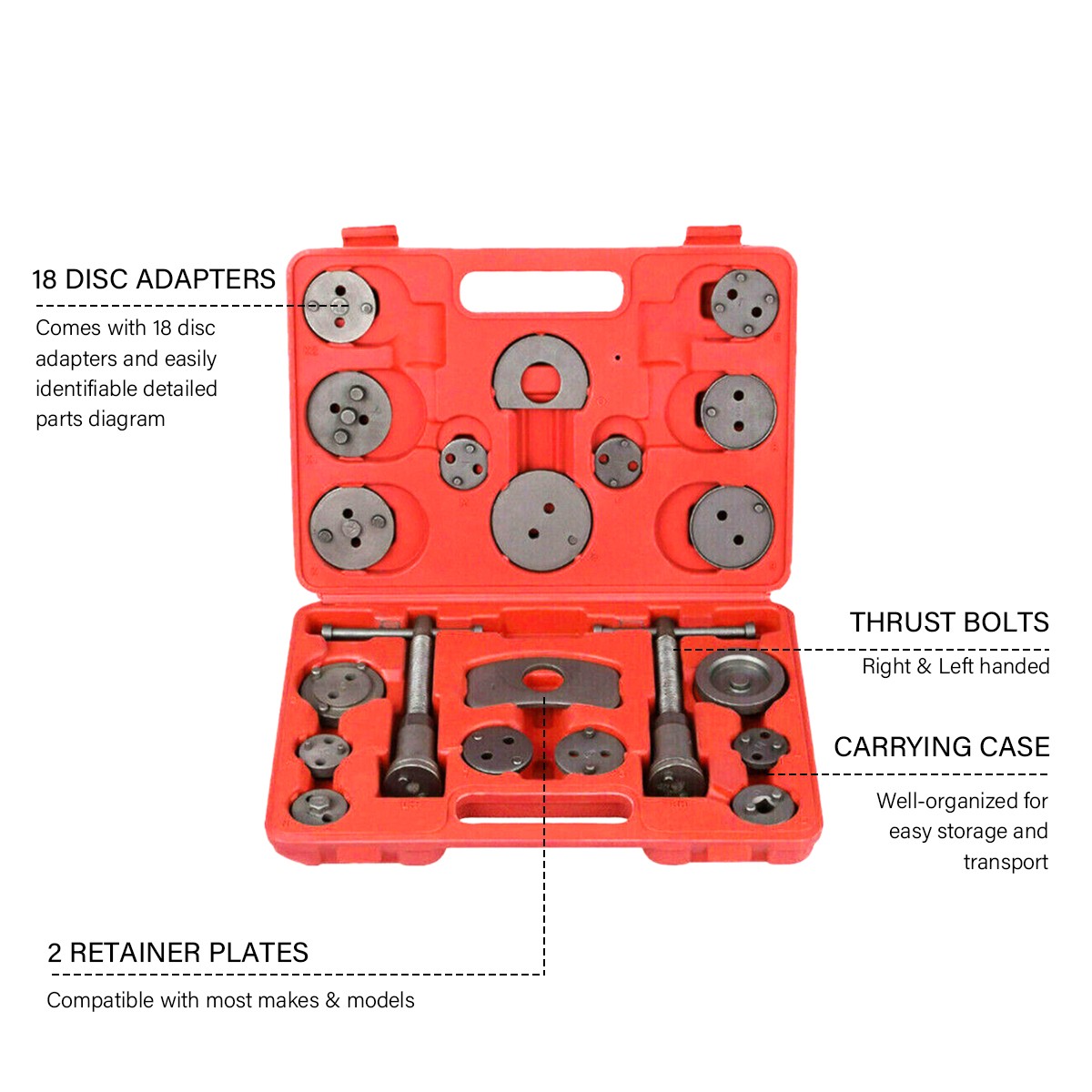 23x Auto Car Universal Disc Piston Caliper Brake Rewind Wind Back Tool Kit Set - Image 10