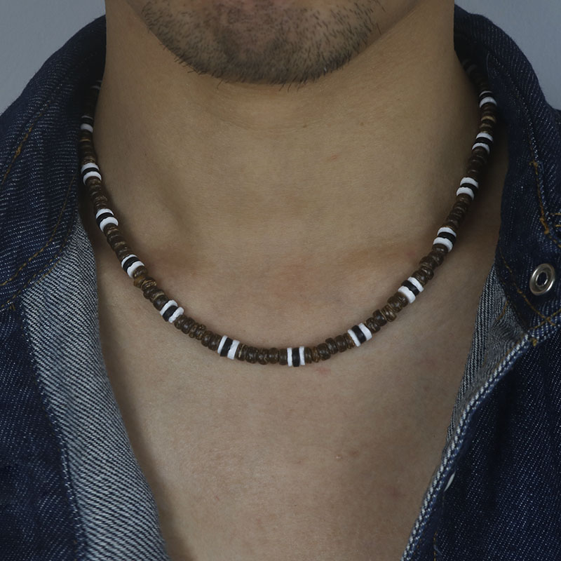 Men Tribe Ethnic Coconut Shell Necklace Men
