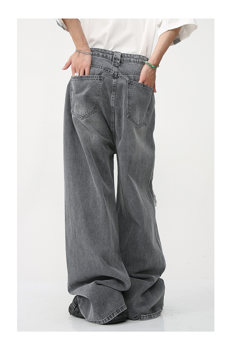 Title 4, New Loose Wide Leg American "Mopping" Jeans wit...