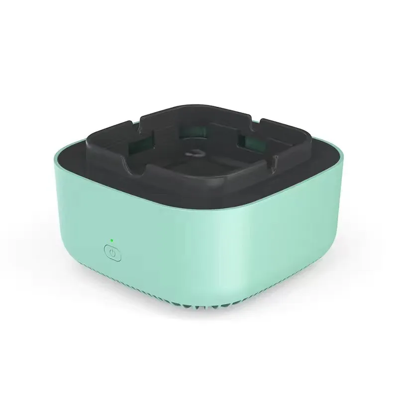 Smoke Removal Air Purification Ashtray Anion Purification Practical Automatic Purifier Ashtray Portable Gadgets For Car Ashtray - Square Green