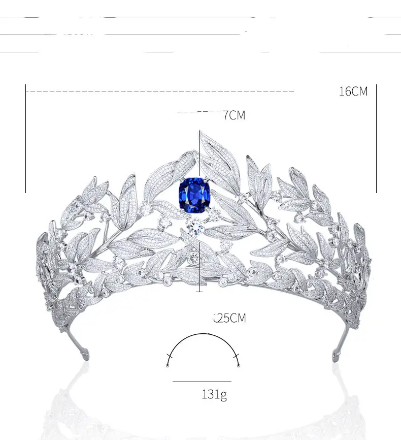 Sapphire Crown Copper Micro Inlay AAA Zircon