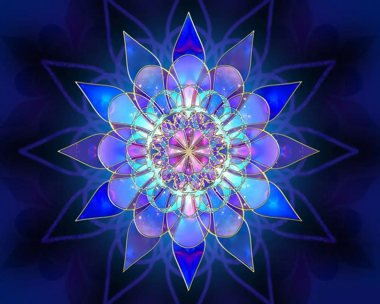 Handmade Mandala Blue Family Diamond Painting