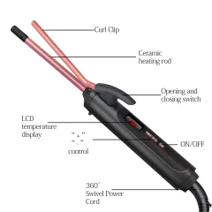 Curling Iron Big Curl Does Not Hurt Hair Mini Perm Iron Electric Inner Buckle - Black - View 1