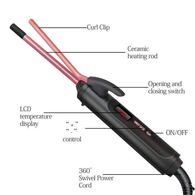 Curling Iron Big Curl Does Not Hurt Hair Mini Perm Iron Electric Inner Buckle Black - Shop at LoveMi