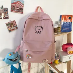 Junior High School Students Korean Version Of The Wild Backpack Female High School Students Ins Backpack - Pink - View 1