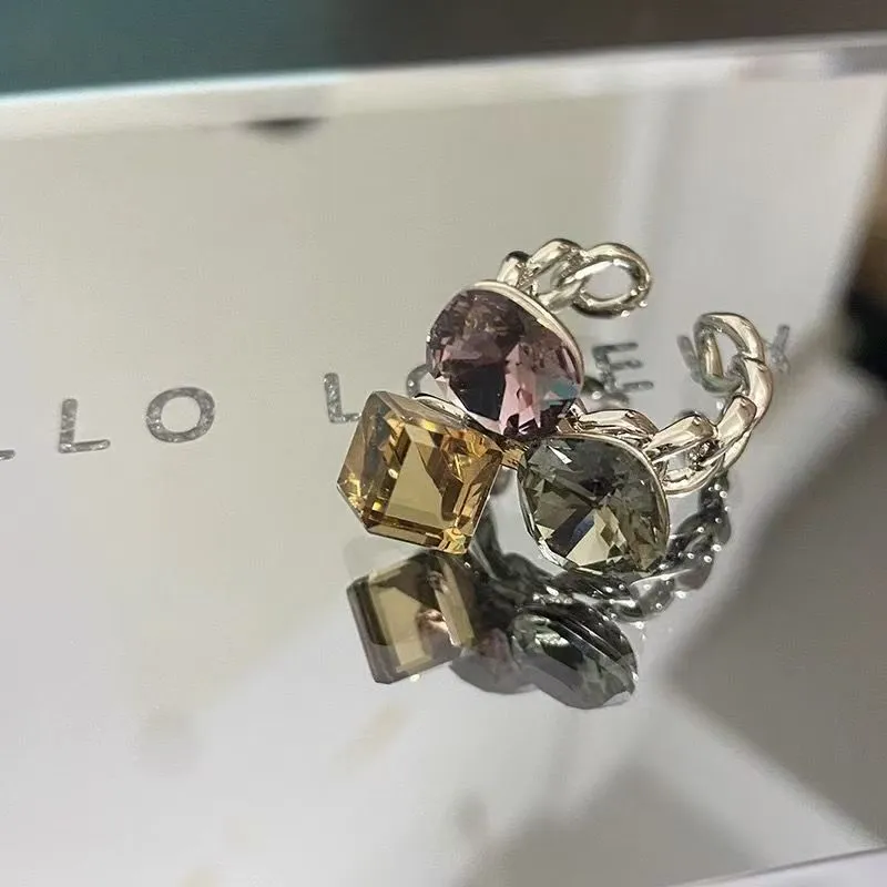 Maillard Geometric Square Ring For Women, Light Luxury, Elegant & Premium Design, Niche Open Index Finger Ring