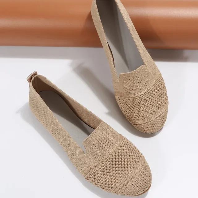Women's Ballet Flats Round Toe Soft Sole Slip On Lazy Shoes Walking Flat Loafers Khaki - Shop at LoveMi