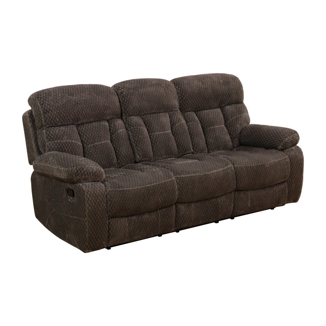 Pickup Only--Brown Cashmere Fleece Living Room Recliner Intelligent 3-Piece Sofa Set