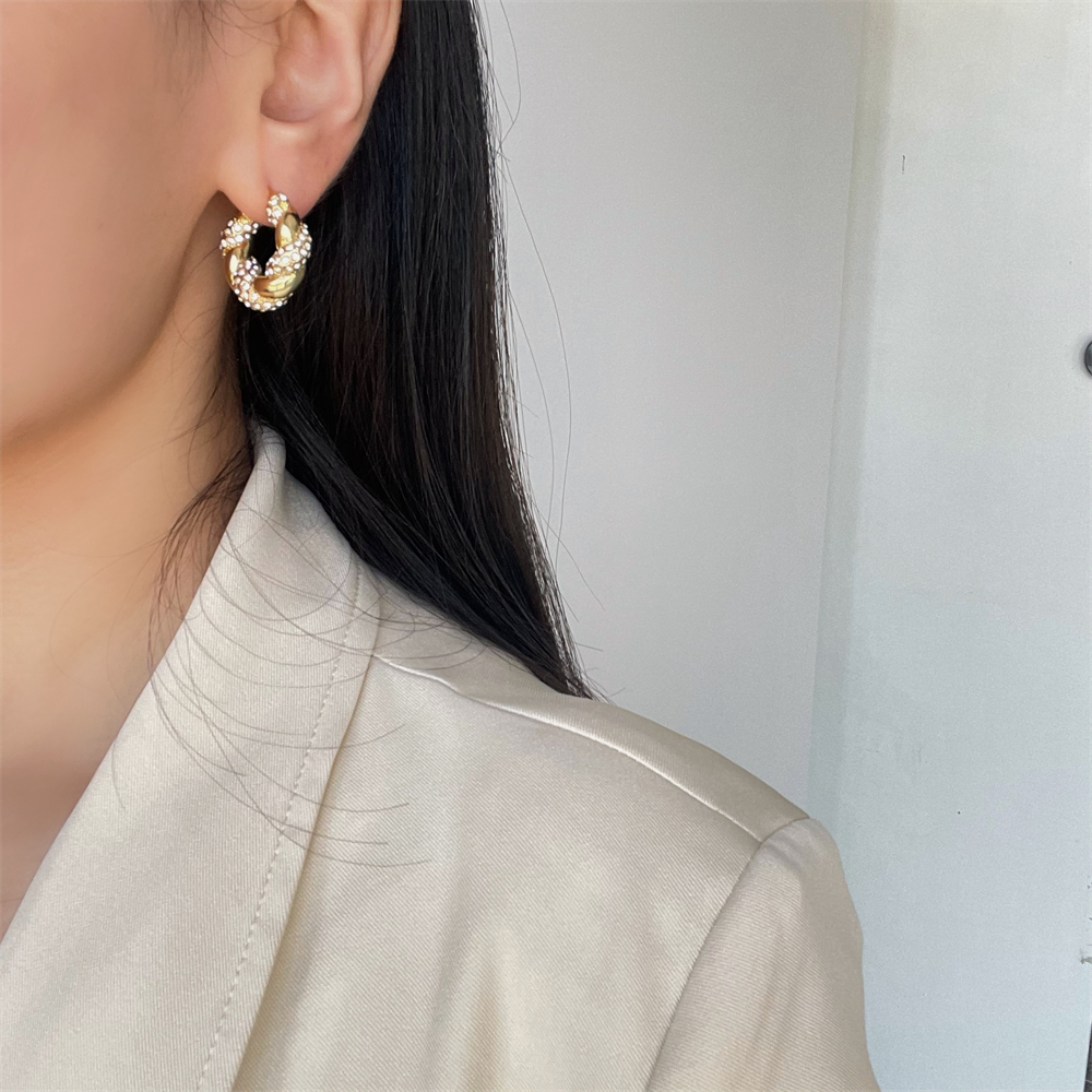 Women's Statement Diamond Twist Wrap Earrings